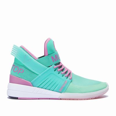 Supra SKYTOP V - Miesten Matalavartiset Tennarit - Turkoosi/Pinkki